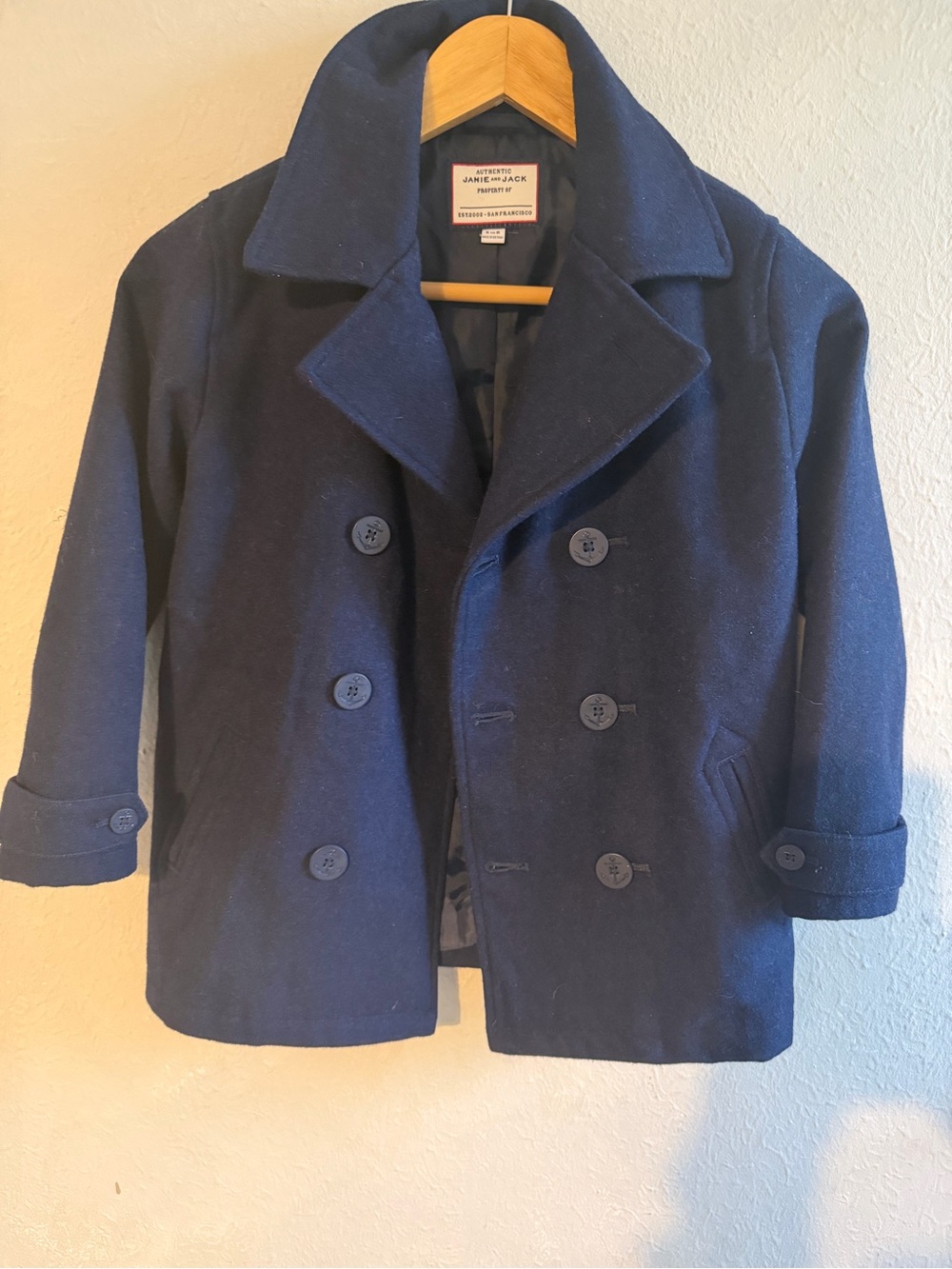 Janie and Jack Navy Double-Breasted Peacoat
